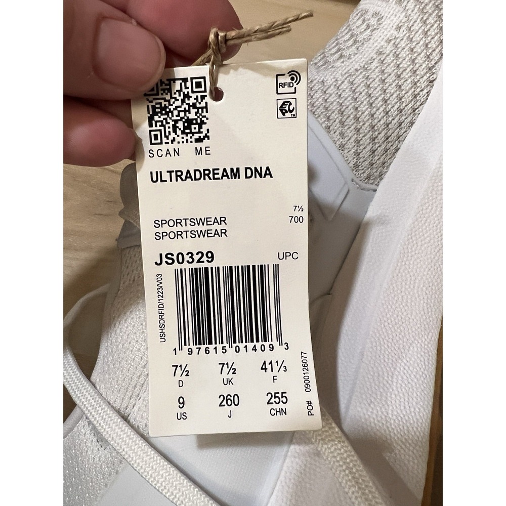 Adidas Women's Ultradream DNA JS0329 White/Light Blue Sneaker Size 9 New In Box - Picture 6 of 9